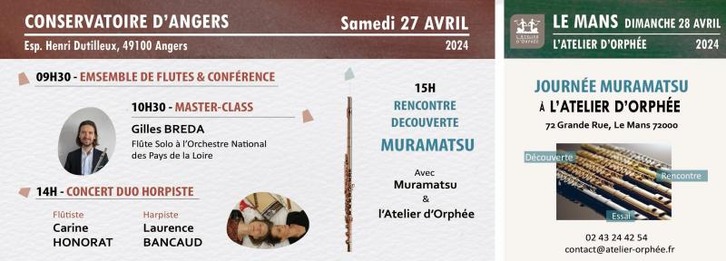 27&28 Avril - CRR D'ANGERS, MURAMATSU, L'ATELIER D'ORPHEE;